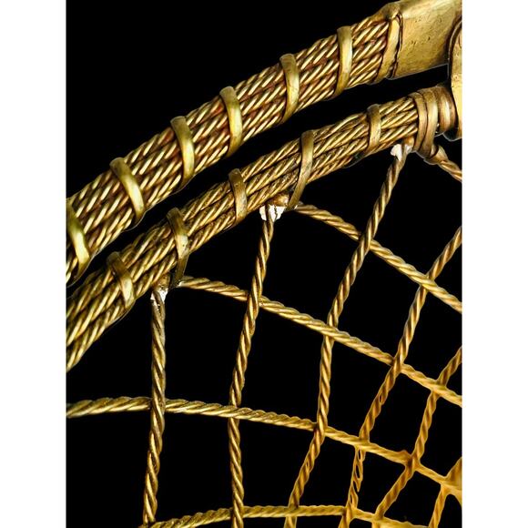 Vintage Brass Wire Basket-Hand Woven Metal-Mid Century Farmhouse Decor MCM - Picture 5 of 7